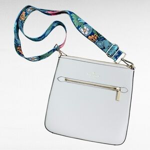 Kate Spade | Stone White Saffiano Leather Sadie North South Crossbody Bag